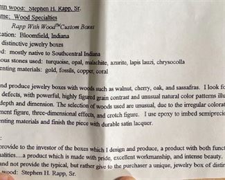 Steve Rapp Artist Made Trinket Box 4x8x5in HxWxD