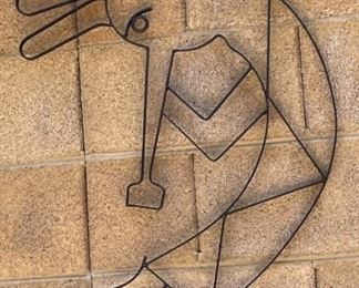 Kokopelli Wrought Iron Yard Art 40 x 23in
