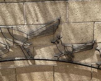3 Roadrunners Wrought Iron Yard Art 21 x 66in