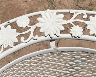 4pc Vintage Iron Mesh Patio Barrel Chairs 32 x 25 x 28in HxWxD