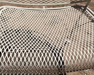 4pc Vintage Iron Mesh Patio Barrel Chairs 32 x 25 x 28in HxWxD