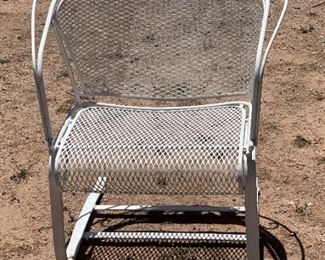 1pc Vintage Iron Mesh Patio Chairs 35 27 x 27in HxWxD
