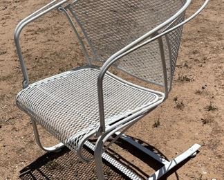 1pc Vintage Iron Mesh Patio Chairs 35 27 x 27in HxWxD