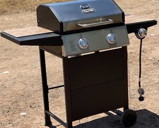 Dyna-Glo 2-Burner Open Cart Propane Gas Grill in Stainless 43 x 48 x 24in HxWxD