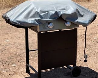 Dyna-Glo 2-Burner Open Cart Propane Gas Grill in Stainless 43 x 48 x 24in HxWxD