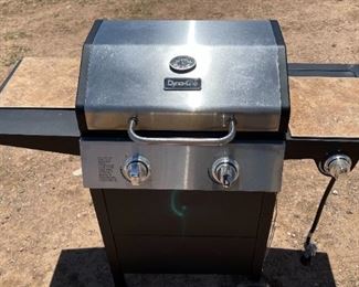 Dyna-Glo 2-Burner Open Cart Propane Gas Grill in Stainless 43 x 48 x 24in HxWxD