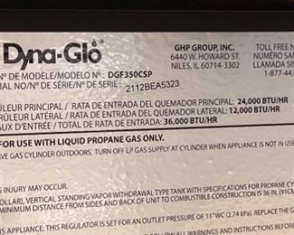 Dyna-Glo 2-Burner Open Cart Propane Gas Grill in Stainless 43 x 48 x 24in HxWxD