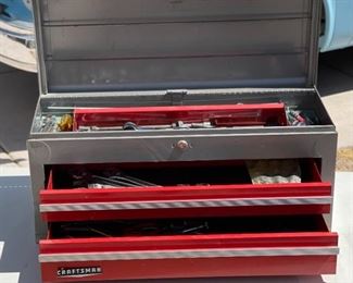 Craftsman Tool Box with Miscellaneous Tools 12x26x10in HxWxD