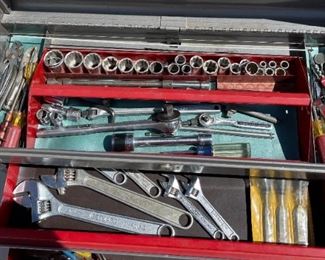 Craftsman Tool Box with Miscellaneous Tools 12x26x10in HxWxD