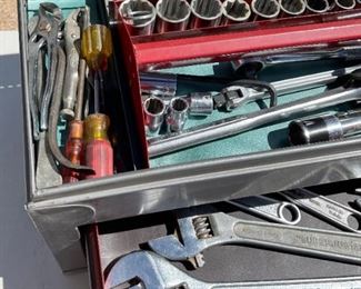 Craftsman Tool Box with Miscellaneous Tools 12x26x10in HxWxD