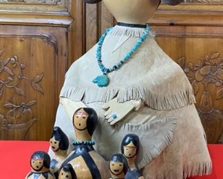 Artist Made Storyteller Gourd 25x12x22in