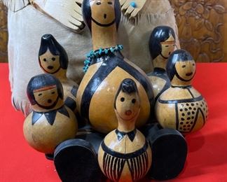 Artist Made Storyteller Gourd 25x12x22in