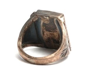 Vintage Navajo Silver Thunderbird Turquoise Ring Size: 7.75 Pawn Jewelry SZ: 7.75 Centerpiece: 20x14mm