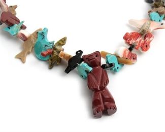 Vintage Zuni Fetish Necklace 30in Long