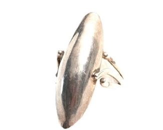 Navajo Sterling Silver Domed Knuckle Shield ring Size: 8.5 Centerpiece: 1.43x.46in