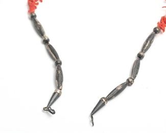 Native American Red Coral Branch Necklace 22in Long