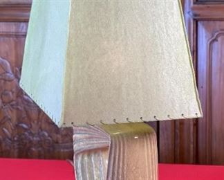 MCM Vintage Ceramic Abstract Lamp Green 24x15x10in HxWxD