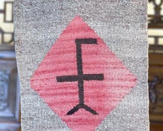 Antique Navajo Symbol/Pictorial Rug Native American 39x11in HxWxD