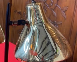 Vintage 3 Head Cone Shade Gold Lamp 27x19x19in HxWxD