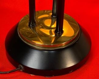 Vintage 3 Head Cone Shade Gold Lamp 27x19x19in HxWxD