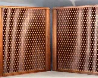 2pc Altec Lansing Super Duplex 604e Vintage Coaxial Speakers in Barzilay Cabinets Pair 26x23x.75x19in D Weight: 82lbs 8 oz HxWxD