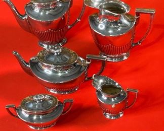 5pc Gebruder Kuhn German Sterling Silver Tea Set Coffee