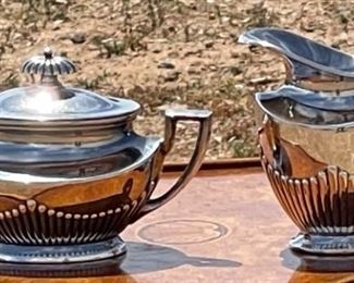 5pc Gebruder Kuhn German Sterling Silver Tea Set Coffee