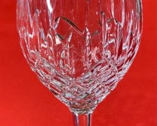 8pc Waterford Crystal Lismore Stemmed Iced Beverage Glasses 7.7in h x 2.6in Diameter at opening