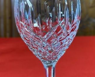 8pc Waterford Crystal Lismore Stemmed Iced Beverage Glasses 7.7in h x 2.6in Diameter at opening