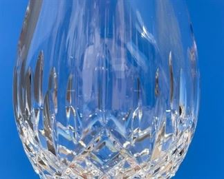 8pc Waterford Crystal Lismore Stemmed Iced Beverage Glasses 7.7in h x 2.6in Diameter at opening