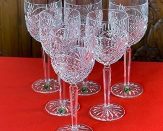 6pc Waterford Crystal Artisan Wine Glasses 8.4in H x 3in Diameter at opening.