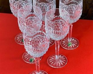 6pc Waterford Crystal Artisan Wine Glasses 8.4in H x 3in Diameter at opening.