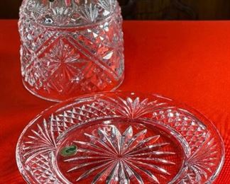 Waterford Crystal Dessert Dome Samuel Miller Collection 2pc Dome: 6in H x 4.5in diameter Plate: 7.95in Diameter