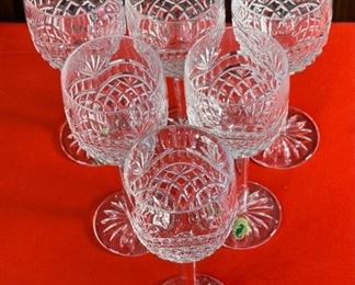 #2 6pc Waterford Crystal Artisan Wine Glasses 8.45in H x 3in Diameter Opening