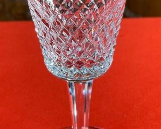 #2 6pc Waterford Crystal Artisan Wine Glasses 8.45in H x 3in Diameter Opening
12 Waterford Crystal Alana Claret Wine Glasses 5.85in H x 3in diameter at opening