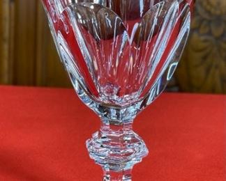 6pc Baccarat Harcourt Versailles Tall Water Goblets Crystal Glasses 6.5in h x 3.5in Diameter at opening