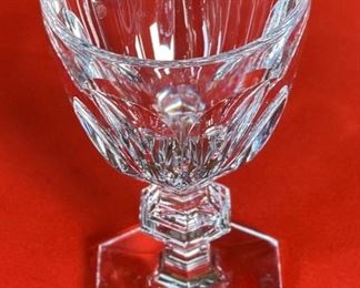 6pc Baccarat Harcourt Versailles Tall Water Goblets Crystal Glasses 6.5in h x 3.5in Diameter at opening