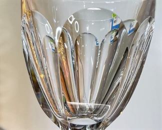 6pc Baccarat Harcourt Versailles Tall Water Goblets Crystal Glasses 6.5in h x 3.5in Diameter at opening