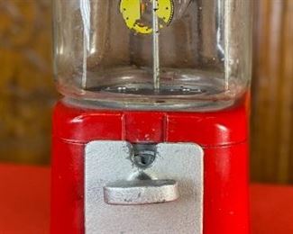 Vintage Oak Acorn 1 Cent Gumball Machine Penny Coin op Gum Ball 14.x6.25x7.5in HxWxD