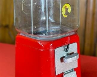 Vintage Oak Acorn 1 Cent Gumball Machine Penny Coin op Gum Ball 14.x6.25x7.5in HxWxD