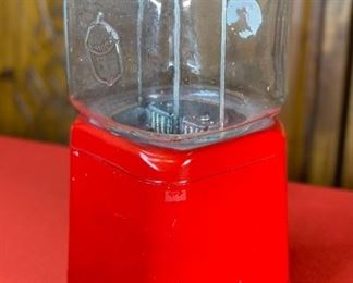 Vintage Oak Acorn 1 Cent Gumball Machine Penny Coin op Gum Ball 14.x6.25x7.5in HxWxD