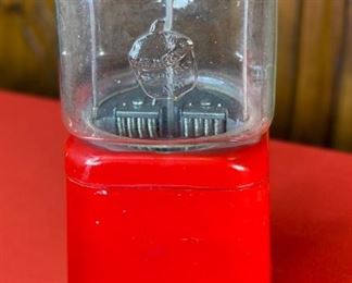 Vintage Oak Acorn 1 Cent Gumball Machine Penny Coin op Gum Ball 14.x6.25x7.5in HxWxD