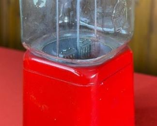 Vintage Oak Acorn 1 Cent Gumball Machine Penny Coin op Gum Ball 14.x6.25x7.5in HxWxD