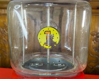 Vintage Oak Acorn 1 Cent Gumball Machine Penny Coin op Gum Ball 14.x6.25x7.5in HxWxD