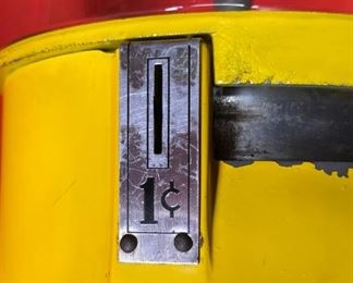 Vintage Hershey-Ets 1 Cent Candy Vending Machine Coin op Dispenser Hershey Gumball Abbey Mfg 12x6.5x7in HxWxD