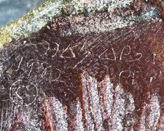 large Inuit Eskimo Soap Stone Carving Alaska Joe Soapstone 13x7.5x4in HxWxD