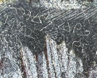 large Inuit Eskimo Soap Stone Carving Alaska Joe Soapstone 13x7.5x4in HxWxD