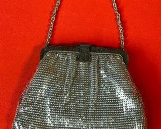 Whiting & Davis Silver Mesh Purse 5.25x7in HxWxD