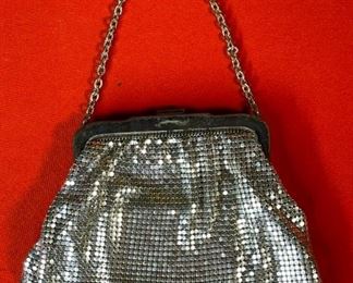 Whiting & Davis Silver Mesh Purse 5.25x7in HxWxD
