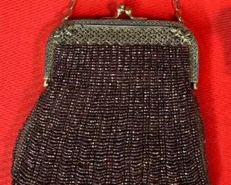2pc Antique Beaded Purse Lot Purse #1: 12x6in Purse #2: 9x5in
